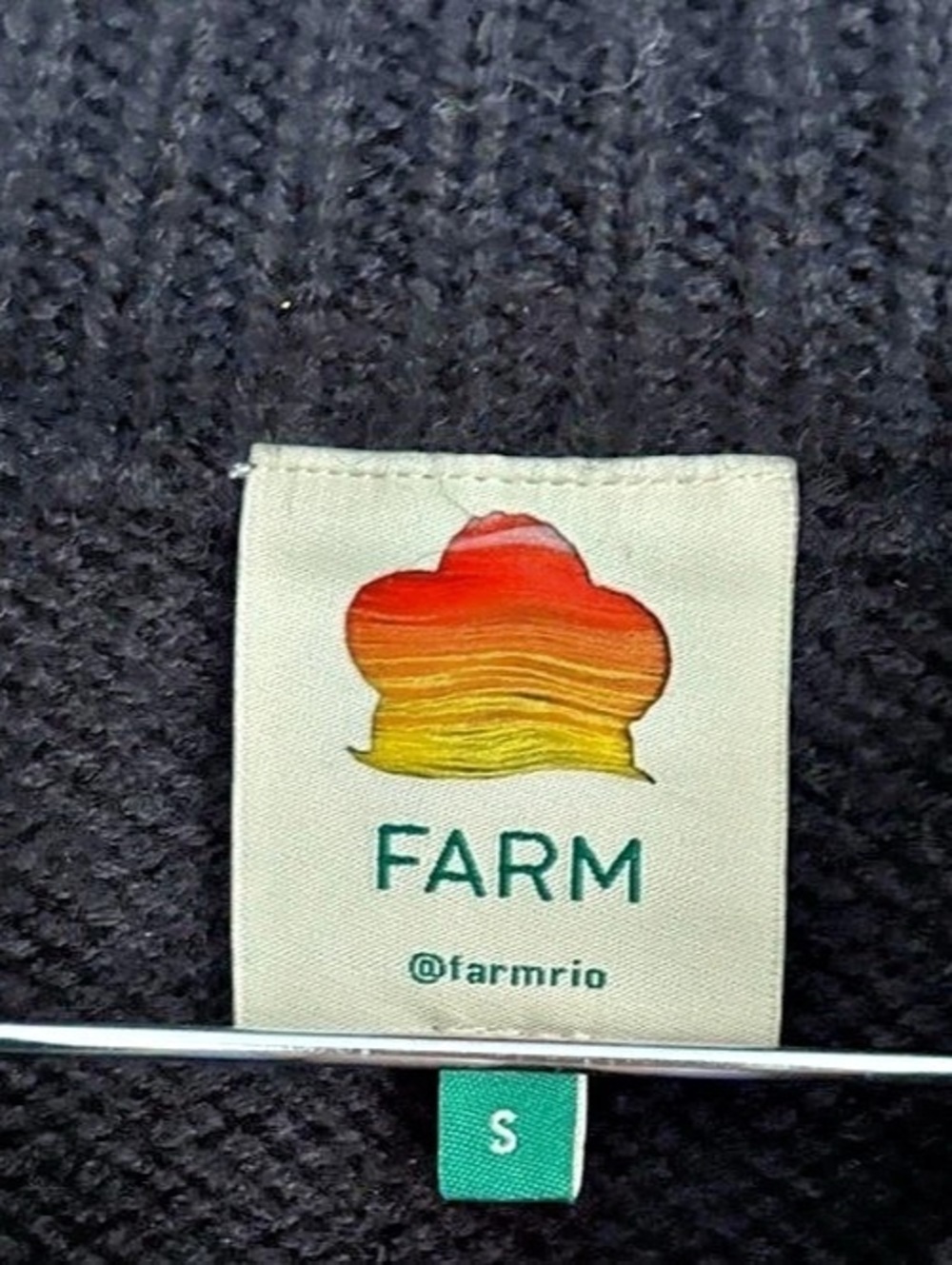 FARM Rio Rainbow Pom Blouson Sleeve Sweater Multicolor Small - Picture 7 of 8